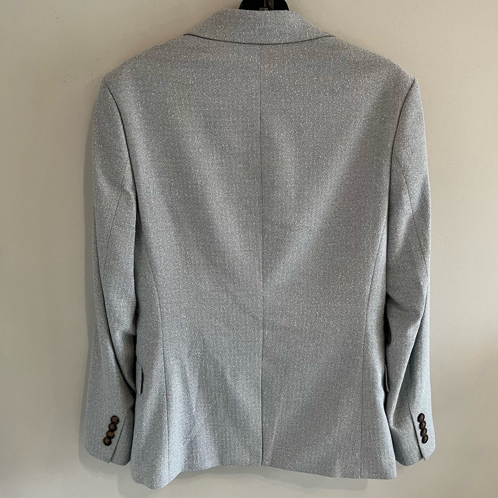 ASOS Design Light Grey Tweed Blazer Jacket. - Picture 3 of 15